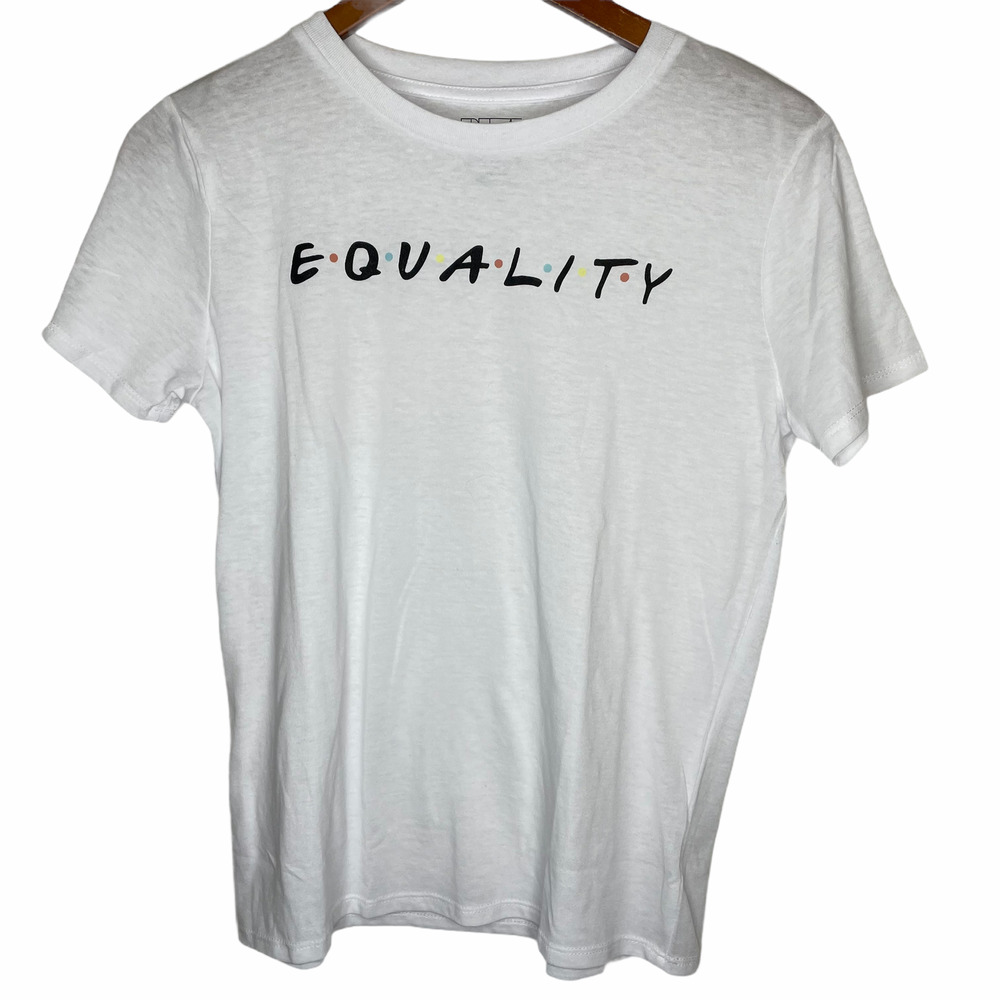 Equality Size Small Pride Friends Tee 90s TV Show Font Graphic T-Shirt NWOT